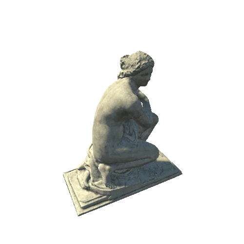 Statue Kneeling Woman Marble